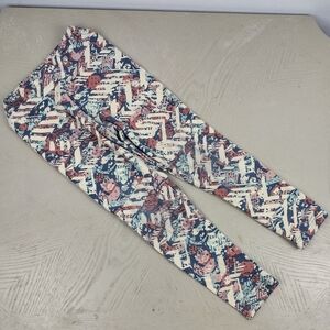 Patterned Blue and Tan Leggings